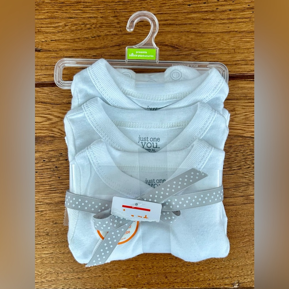 NWT Carters Preemie 3 pack white onesies